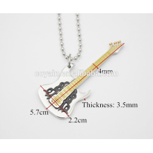 Gelbgold E-Gitarre Anhänger Silber Persönlichkeit Musikinstrument Gitarre Anhänger Halskette